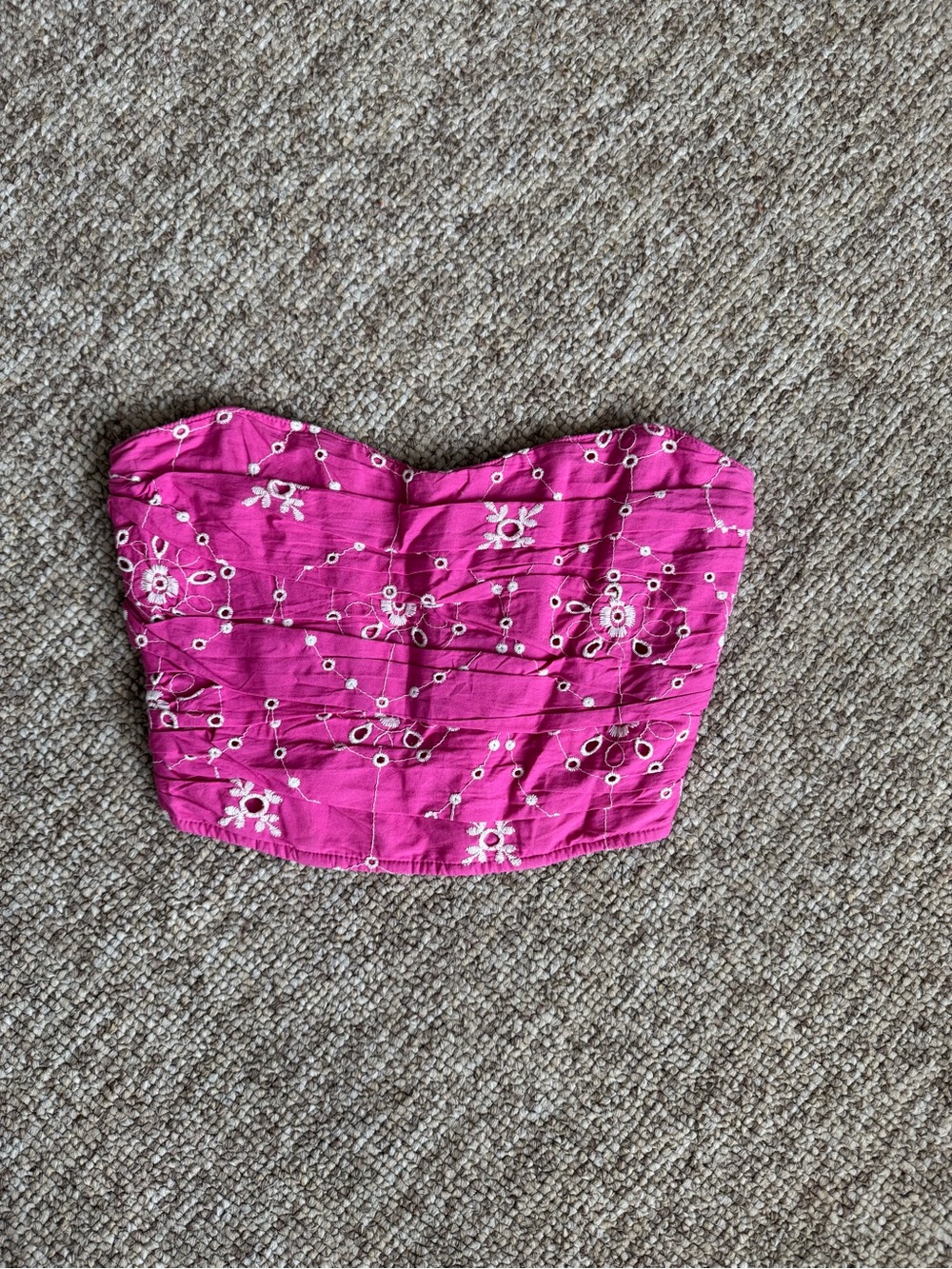 Zara Pink Embroidered Corset Top XS
